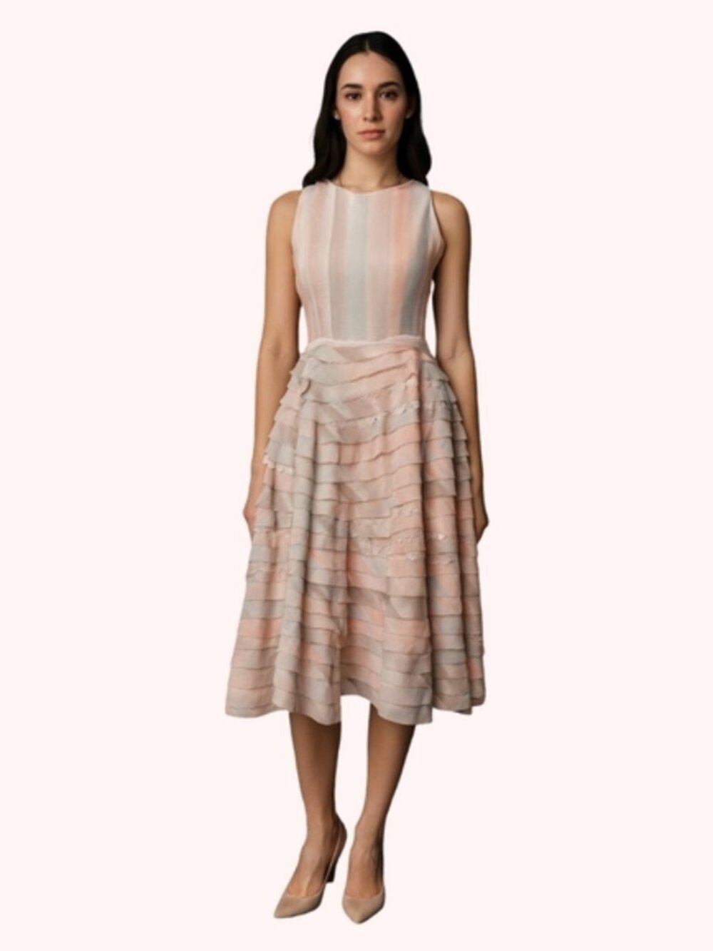 One-of-a-kind Upcycled Ruffled Dress - Size Small